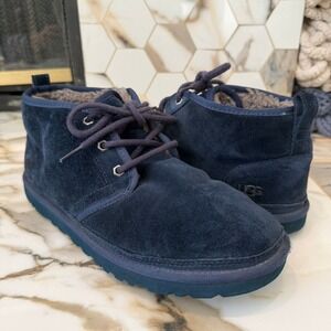 UGG Neumel Navy Blue Suede Lace Up Chukka Boots Mens 10 3236
